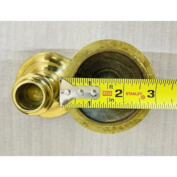 VTG Virginia Metalcrafters Brass Candlesticks Set of 2 – 3” Tall USA Made - Picture 6 of 12